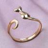 1/2/3pcs Animal Ring Butterfly Cat Wings Shell Open Adjustable Stainless Steel Rings For Women Men Accessories Fashion Jewelry