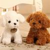 Cachorro Poodle Fofo de Desenho Animado Filhote Boneca de Pelúcia Brinquedo Abraçável Ornamento de Casa Presente