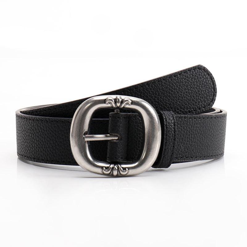 Giant Wheel s new retro square buckle belt for women, versatile jeans decorative belt ins style Spice Girl leopard print women s belt чёрный