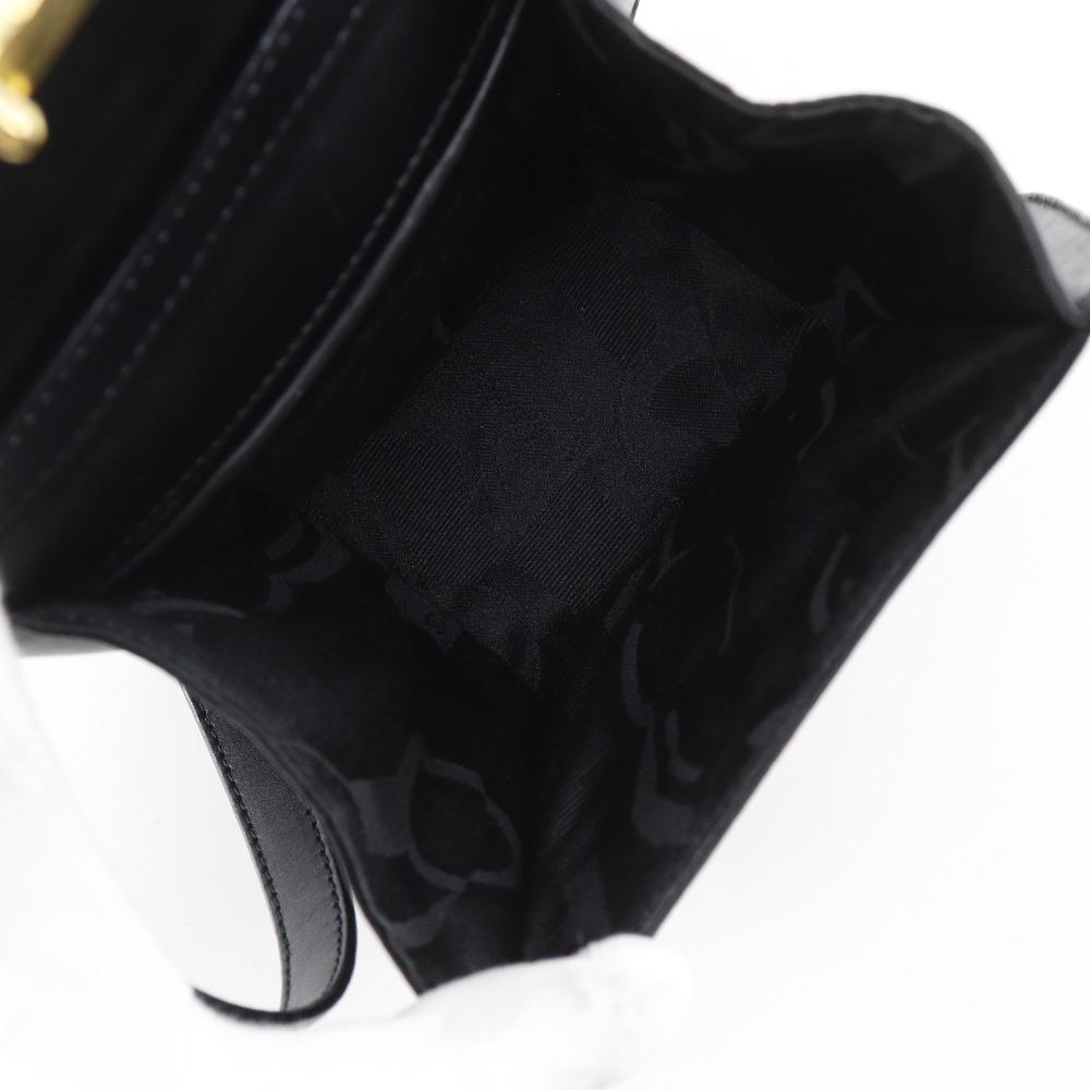 Salvatore Ferragamo Pochette Shoulder Bag DQ-21 5640 2-way clutch black leather Women Used