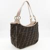 FENDI Zucca Tote Bag 8BH156 Logo charm Brown/pink canvas Women Used