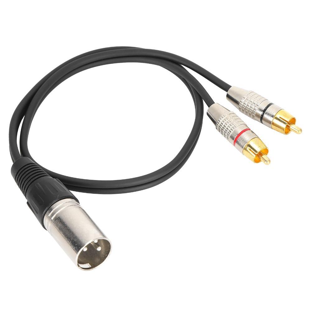 Patch Cable XLR Male To 2RCA Audio Splitter Cable Y-Splitter Adapter  Microphone