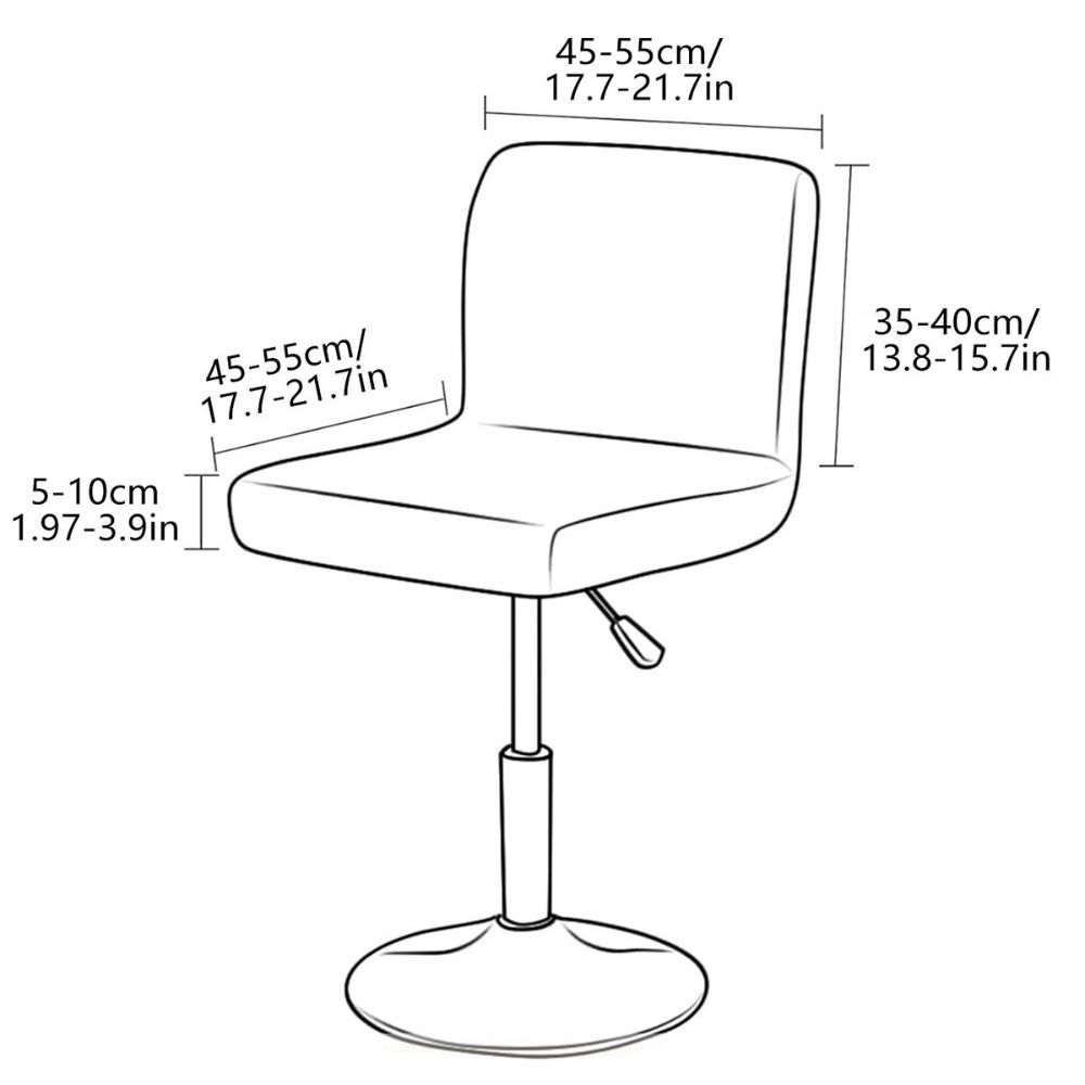 Velvet Low Back Chair Cover Elastic Solid Color Bar Stool Seat Cover All-inclusive Anti-slip Swivel Chair Cover