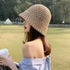 Women Summer Bucket Hat Summer Hollow Out Thin Breathable Sun Hats Beach Panama Cap Fold Outdoor Japanese Lesure Fishierman Cap