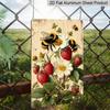2D Flat, 1pc Vintage Bumblebee & Strawberry Aluminum Sign, Rustic Farmhouse Wall Decor for Garden, Patio, Kitchen Outdoor Yard & Balcony Ornament