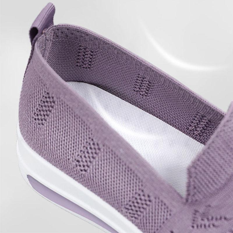 Women's Mesh Flats Breathable Slip-On Round Toe Flat Shoes Casual Comfortable Walking Shoes Lightweight Loafers Shoes For Women