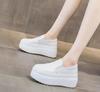 Fashion Autumn Loafer 8CM Platform Shoes Flats White Slip on Casual Shoes Slipony Women Sneakers Shoes Breathable Comfy Summer Sneakers