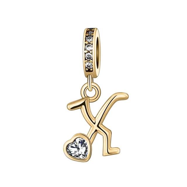 New Metal Rose Gold Light Two Tone 26 Letter English Pendant Charm Fit Ideal for Bracelets Necklaces Make your own Accessory Accessories Elegant