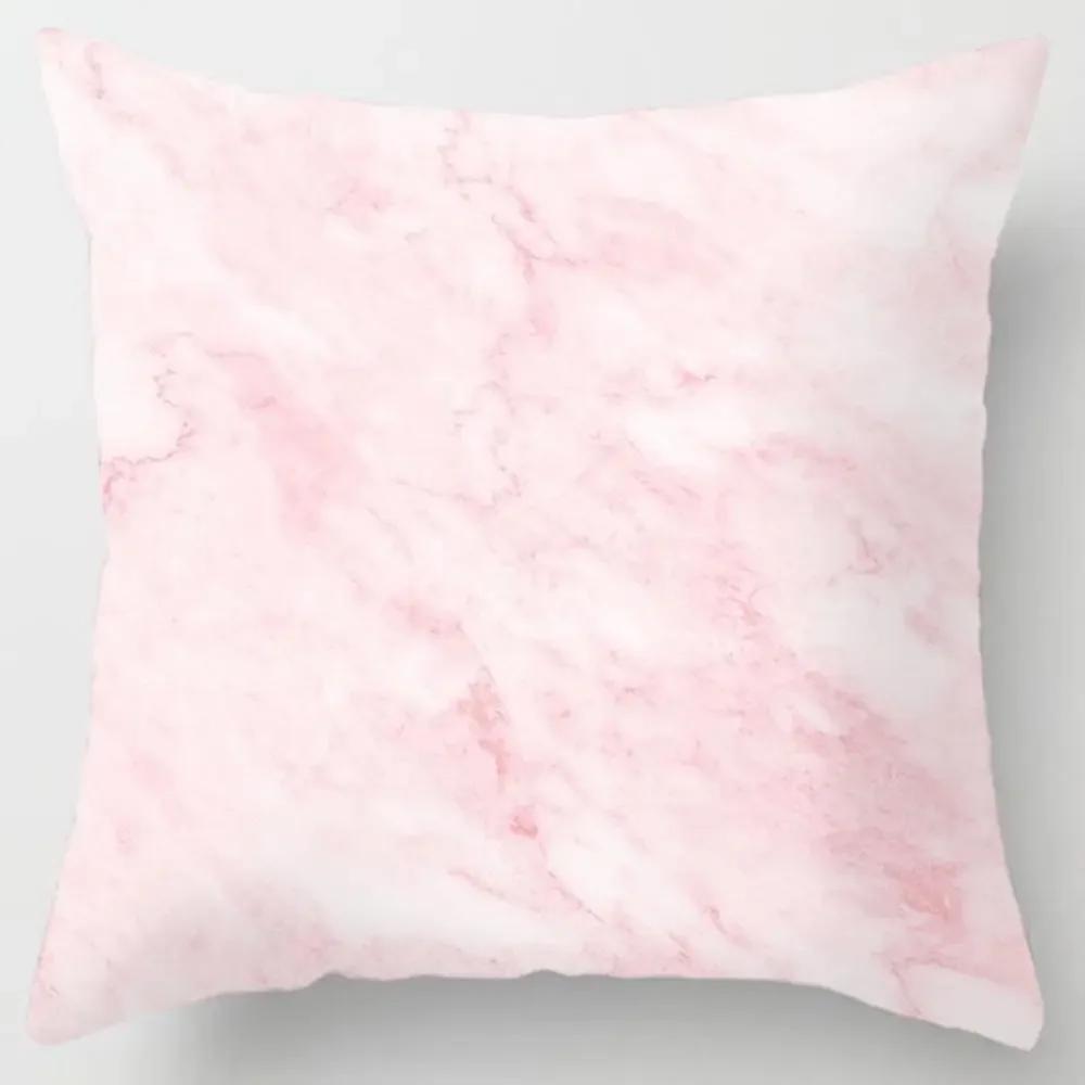 Modern Pink Pillow Case Polyester Peachskin Soft Cushion Cover Car Sofa Bedroom Living Room Fashion Home Decorative Pillowcase