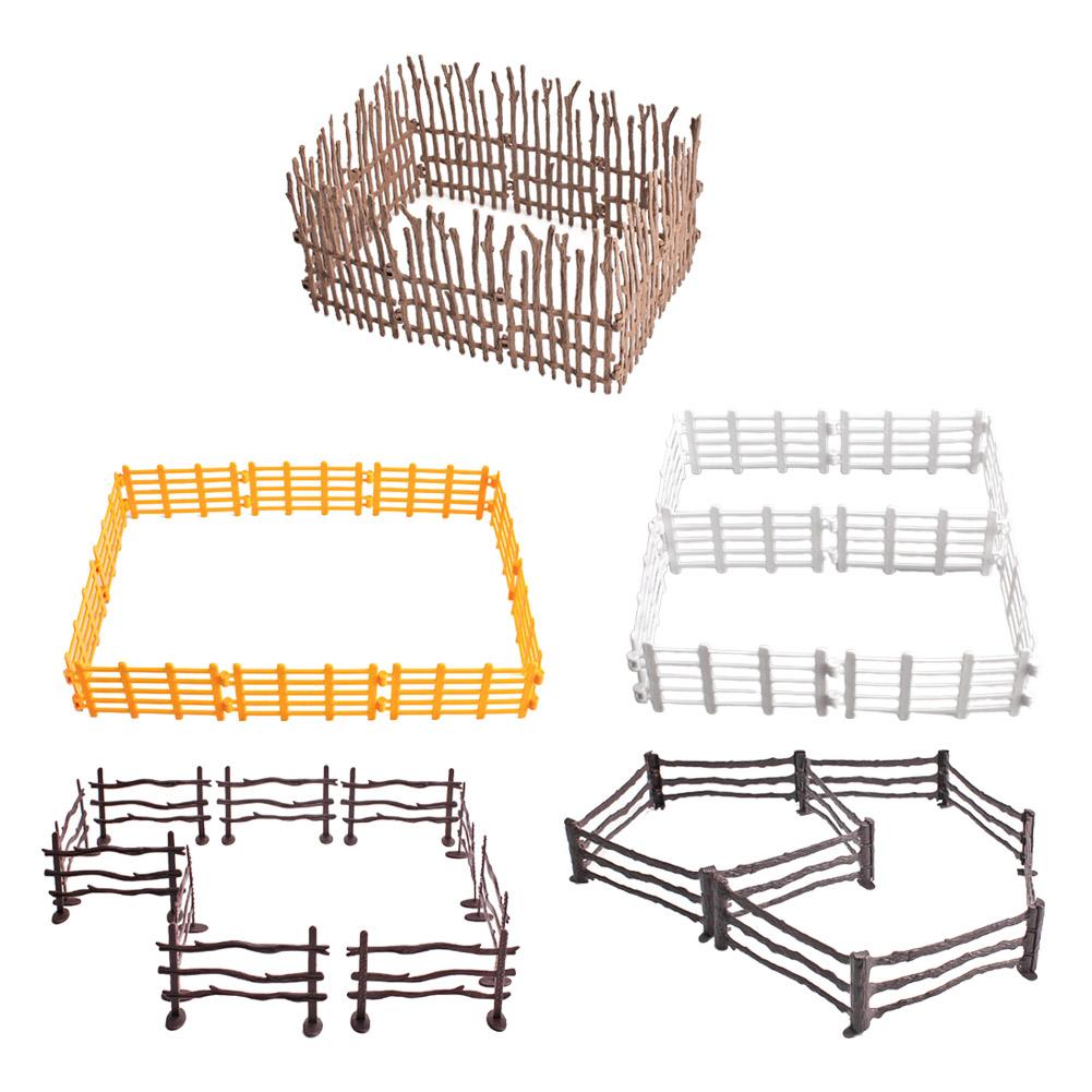 10PCS Simulation Play Vegetable Fence Cow Farm Ranch Model Fence Pasture Panel Gates Animals Home Decoration Miniature Model