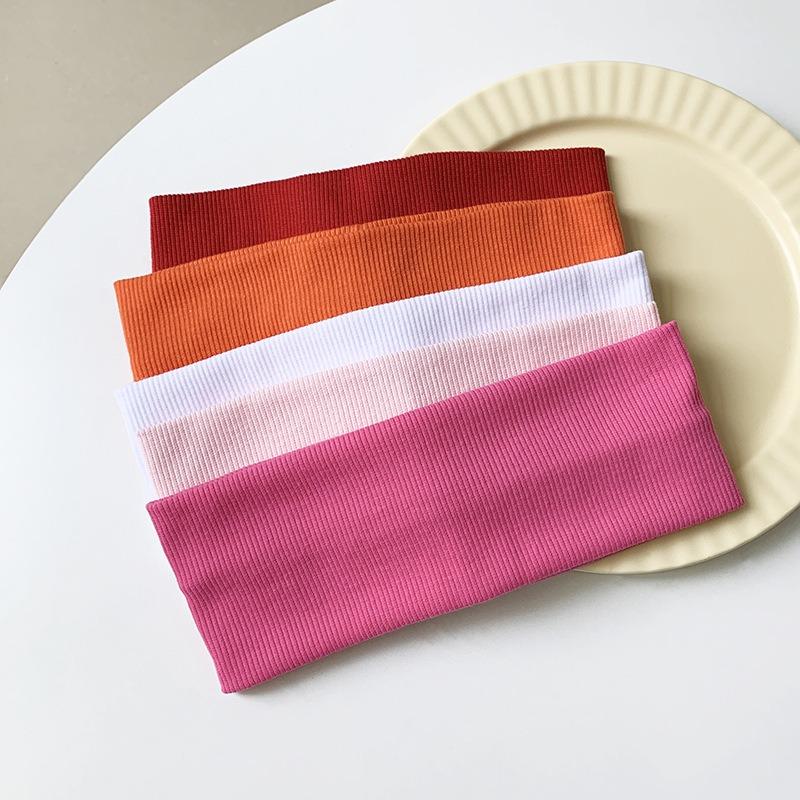 Solid Color Korean Wide Headband Stretchy Knit Hair Sweatband for Women Makeup Gym Yoga Running Fashion Accessory