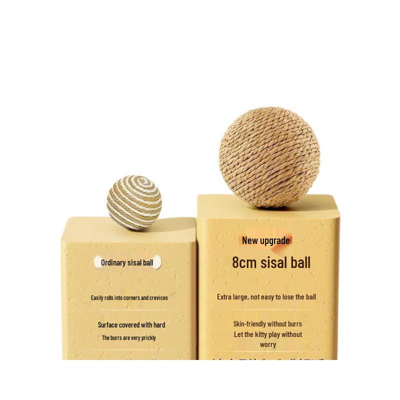 Extra Large Sisal Cat Toy: Durable Teething & Claw Grinding Ball, Bite-Resistant & Perfect for Kittens - New Arrival with Free Shipping