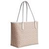 COACH City 33 classic presbyopic snap closure tote bag tote bag shopping bag coated canvas portable shoulder bag large size women's sand color