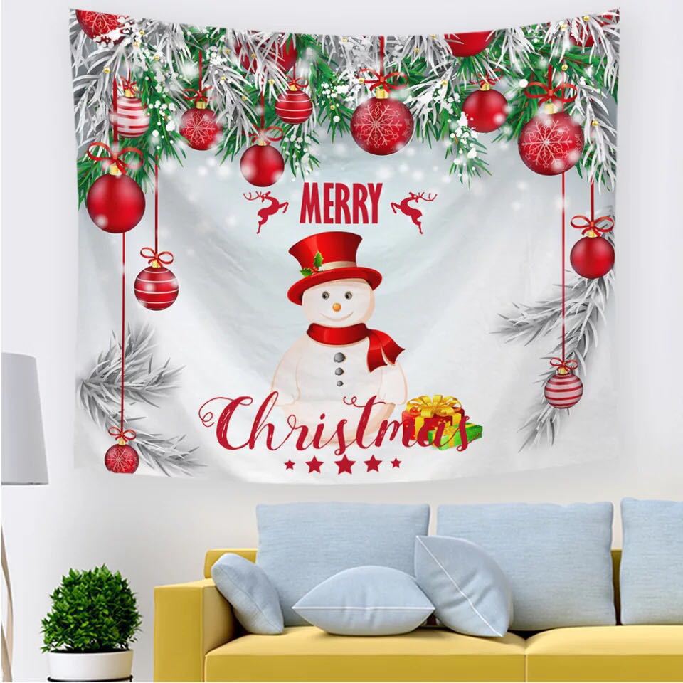 Cross-border Manufacturer Bedroom Home Fireplace Background Cloth Nordic Christmas Santa Tapestry