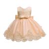 Children's Lace Color Block Birthday Bow Dress