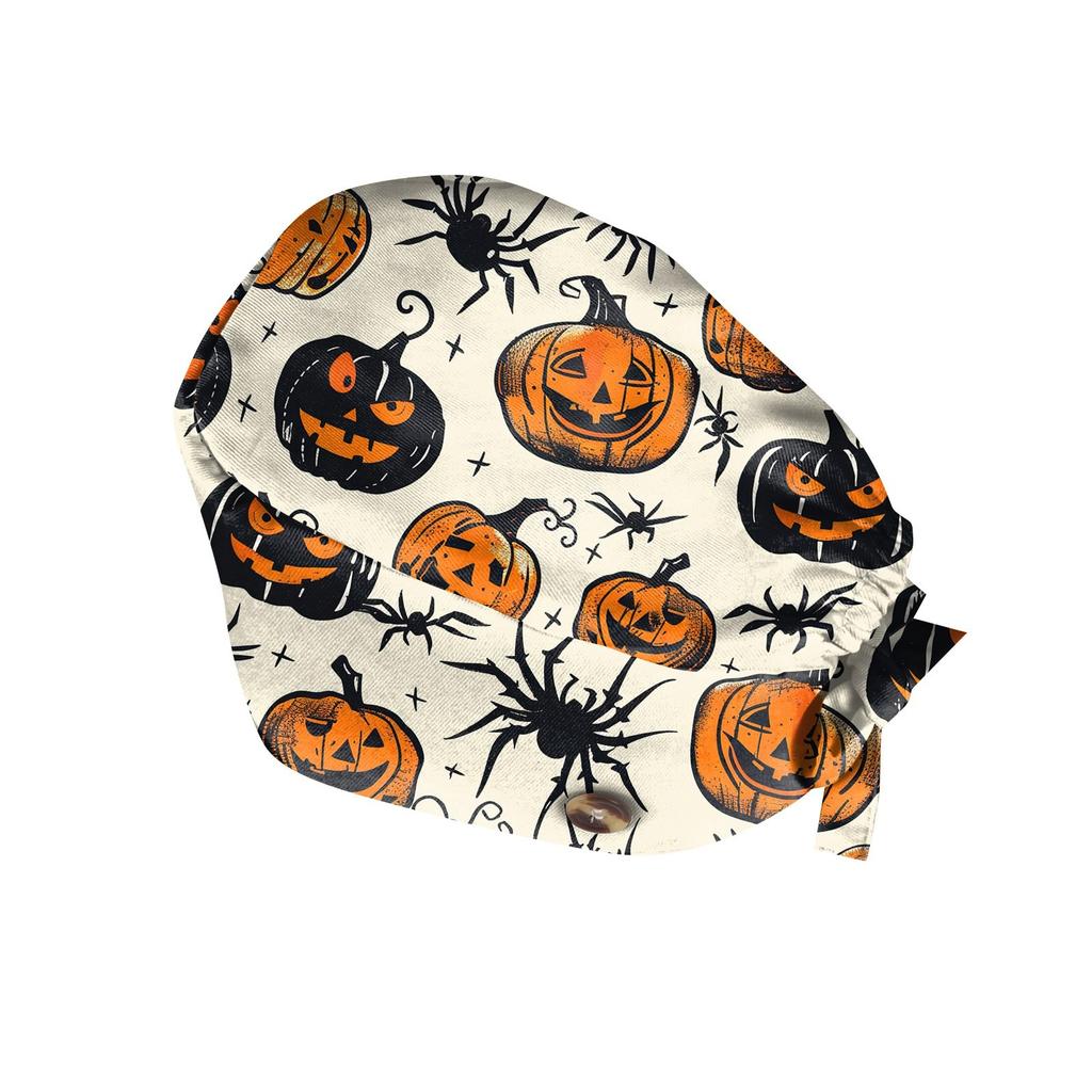 Fashion Halloween Print Work Hat Casual Wash Hat Bag Cap