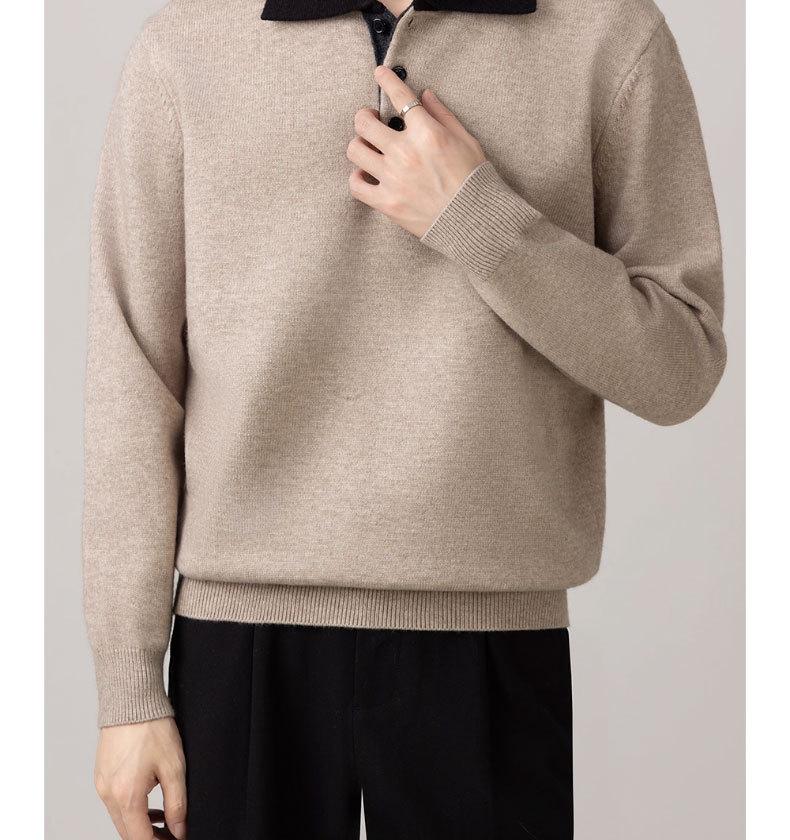Hochwertige Herren-Patchwork-Strickware - Langarm, Herbst/Winter 2025, Vielseitiger Business Casual Pullover