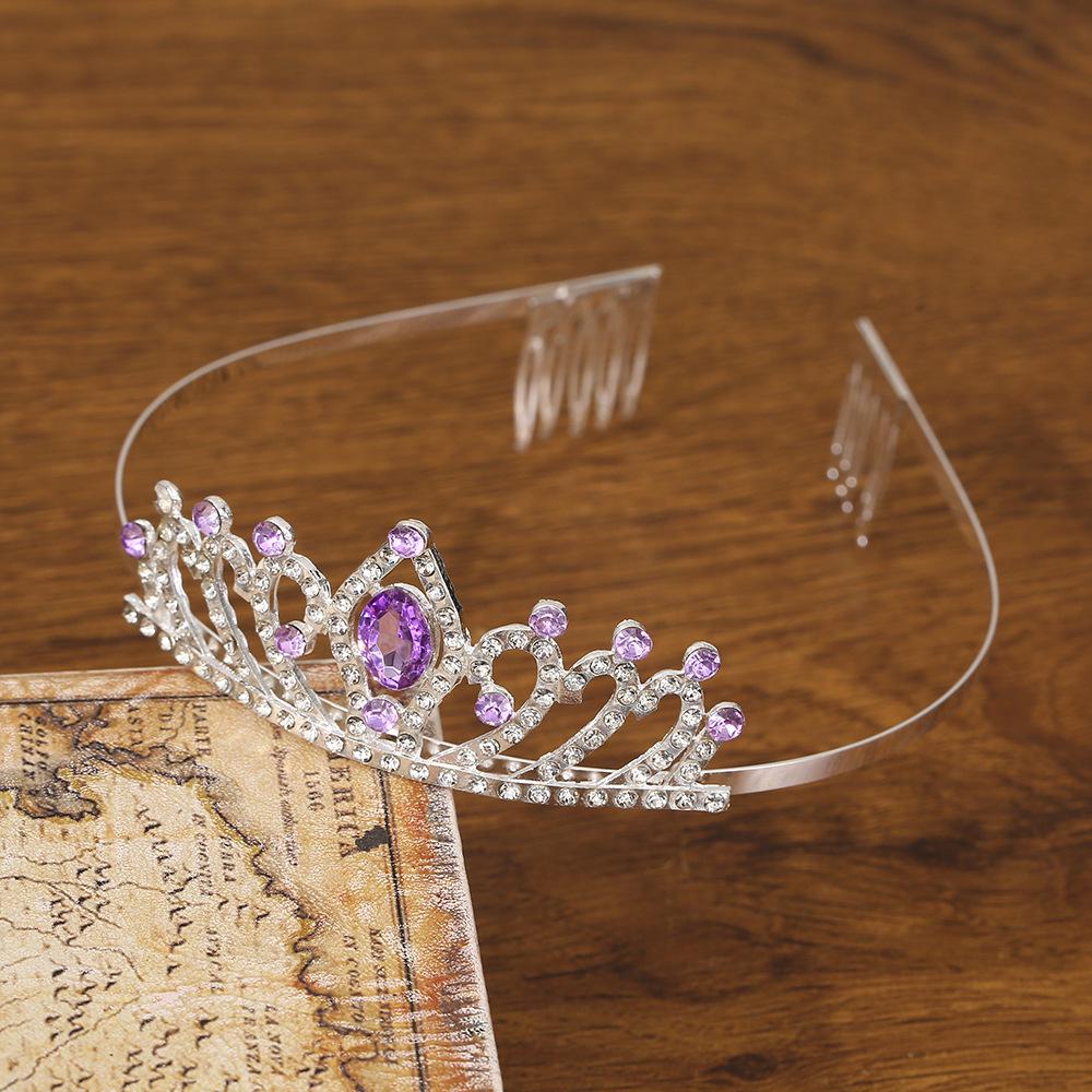 Silver Child's Diamond Headband Comb Tiara for Crown Dance Performance