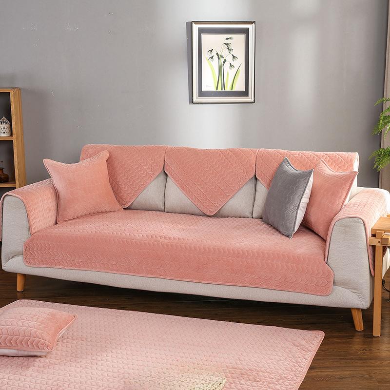 Winter New Soft Thick Comfortable Crystal Plush Sofa Cushion Cushion Towel Cover Non-Slip Window Cushion