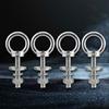 5Pcs Heavy Duty Threaded Rings Screw Eyebolts Stainless Steels Eye Bolts with Nut 10x50mm Long Shoulder Lifting Eye Bolt