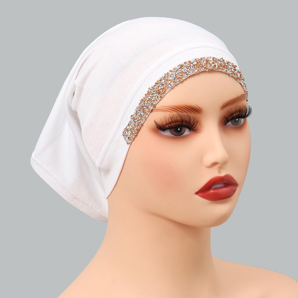 Modal Baumwolle Rauten Unterkappe Dehnbarer Hijab Schlicht Weiche Haube Muslimische Frauen Elastischer Innerer Hijab Turban Islam Unterschal