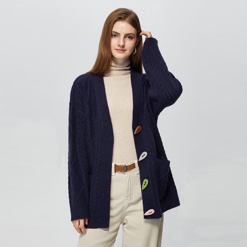 Shetu Women's Relaxed V-Neck Sweater Cardigan