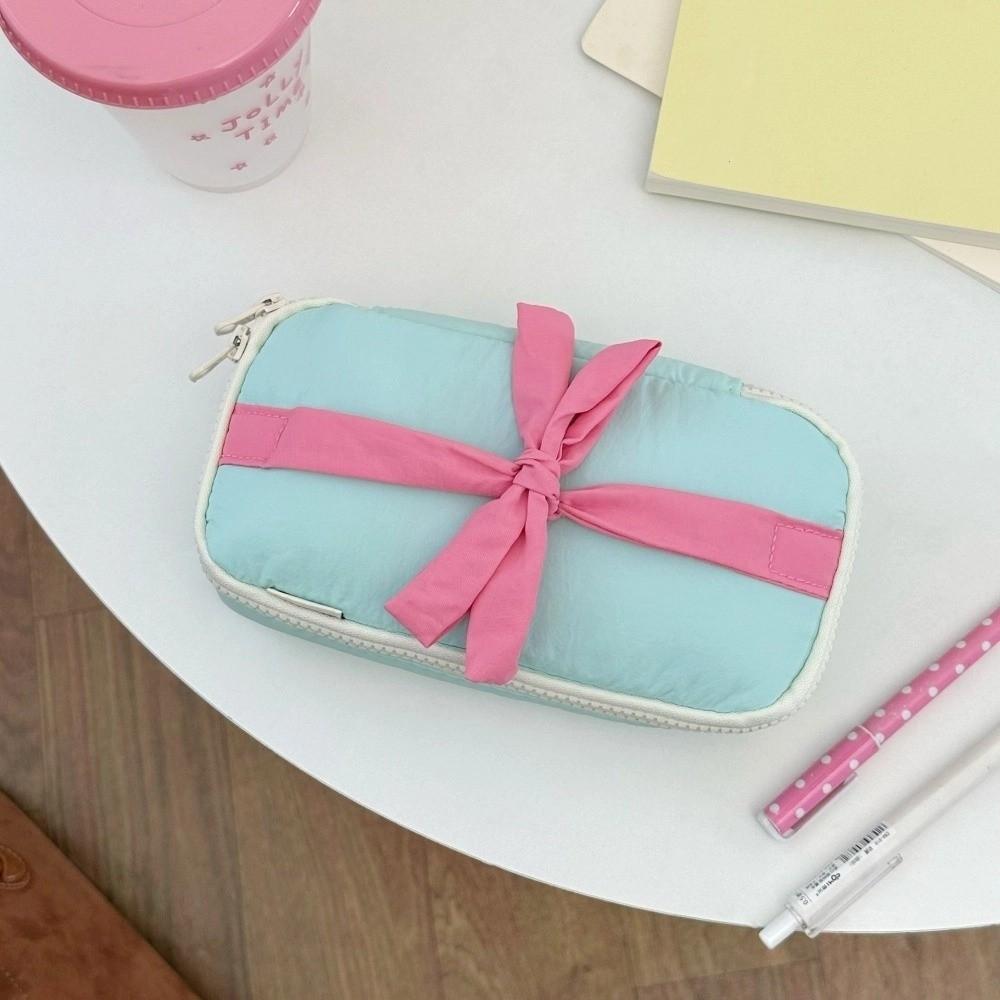 Desktop Storage Bow Stationery Bag Large Capacity Bow Pencil Pouch Korean Style Pencil Case  School