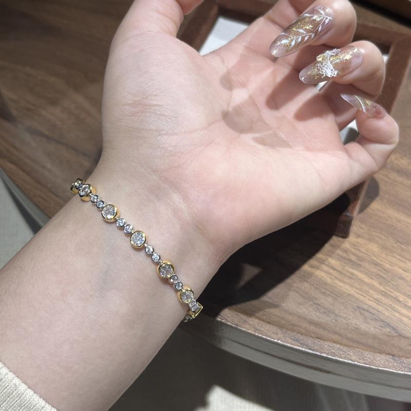 Flash Gold Gradual Change Bubble Bracelet Women'S High Sense Temperament Luxury Style Lady Heavy Luxury Jewelry