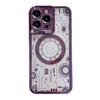 Applicable To iPhone15Pro Magnetic Mobile Phone Case Apple 14 Mechanical Picture Electroplating Tpu13 Invisible Bracket 12 Soft Case