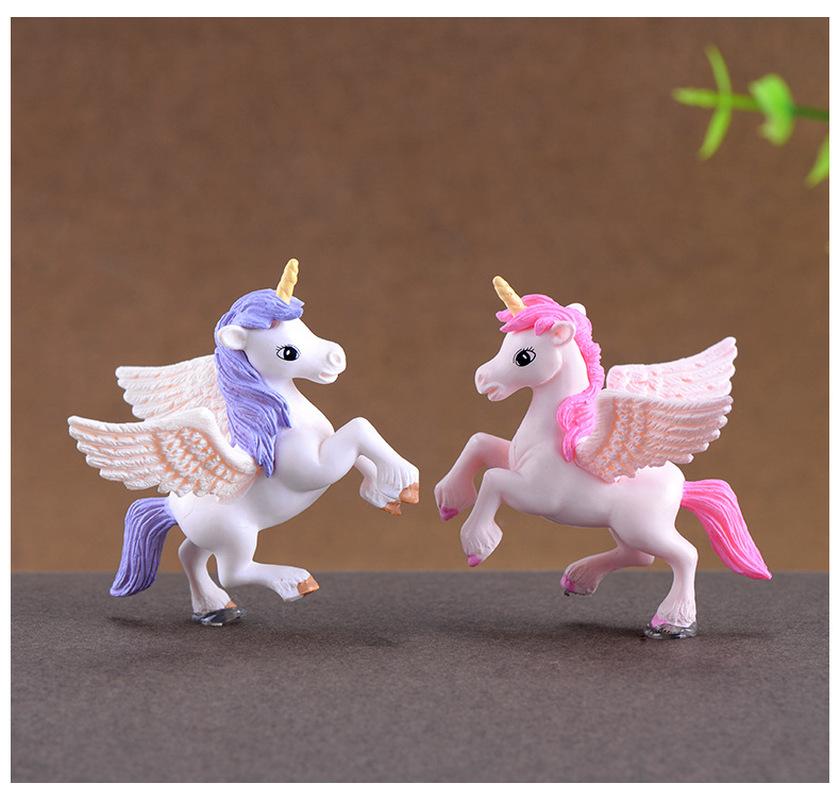 1 Stück Cartoon Niedliche Pegasus-Puppen Einhorn Anime Actionfigur Pony Sukkulenten Montage Ornamente Geschenke Spielzeug für Kinder