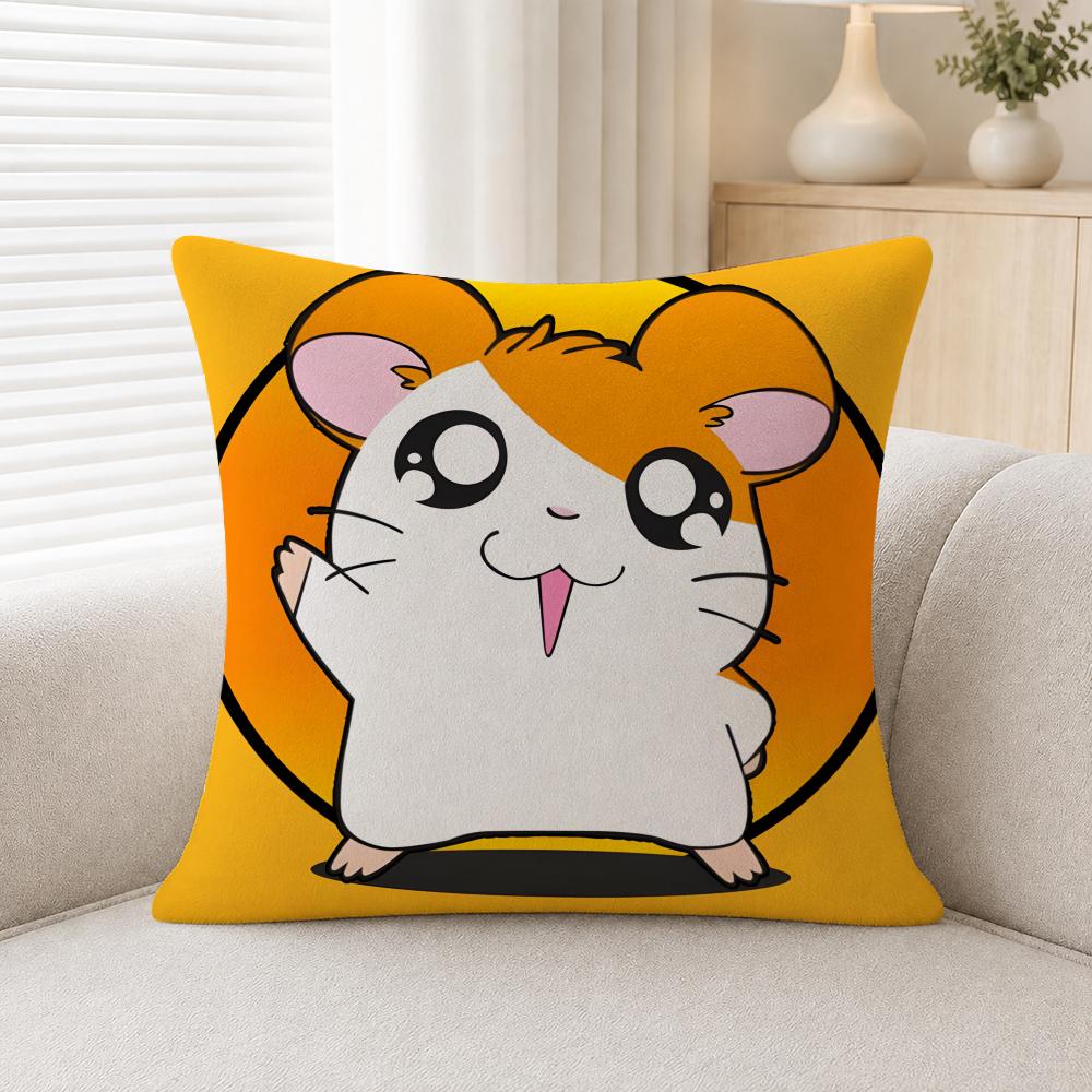 Anime Hamtaro Cushion Cover Soft Plush Cushion Covers Fluffy Throw Pillow Cases For Sofa Bedroom Home Decor