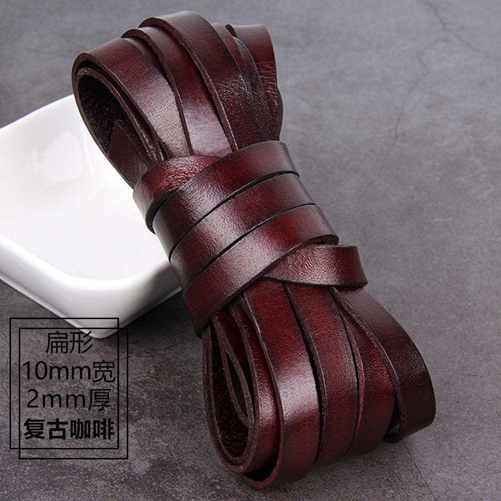 3Mm 4Mm5 Thick Retro Made Old Coffee Round Cowhide Rope Diy Material Bracelet Necklace Jewelry Rope