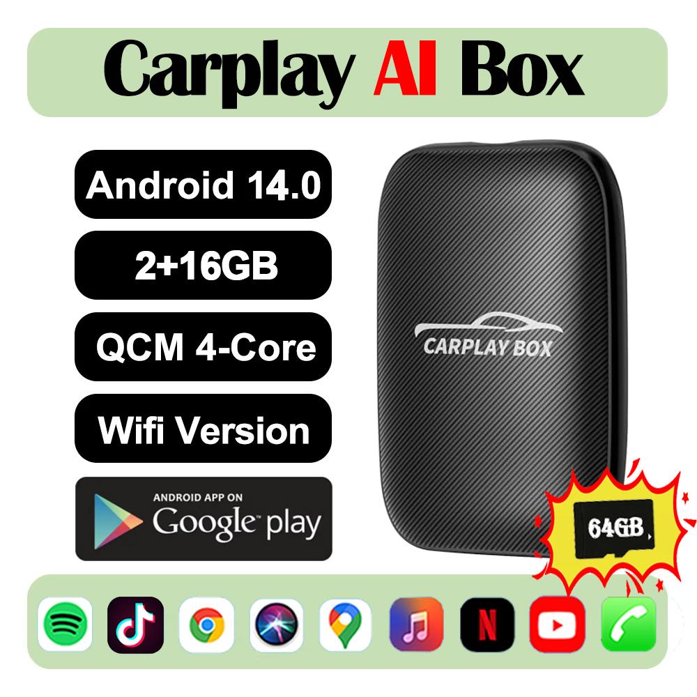 Universal Android 14 CarPlay AI Box Wireless Carplay Android Auto Adapter Car Intelligence Systems For Google YouTube Netflix
