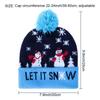 Xmas Tree Cartoon Snowman Knitted Cap LED Hat Christmas Hat Sweater Beanie