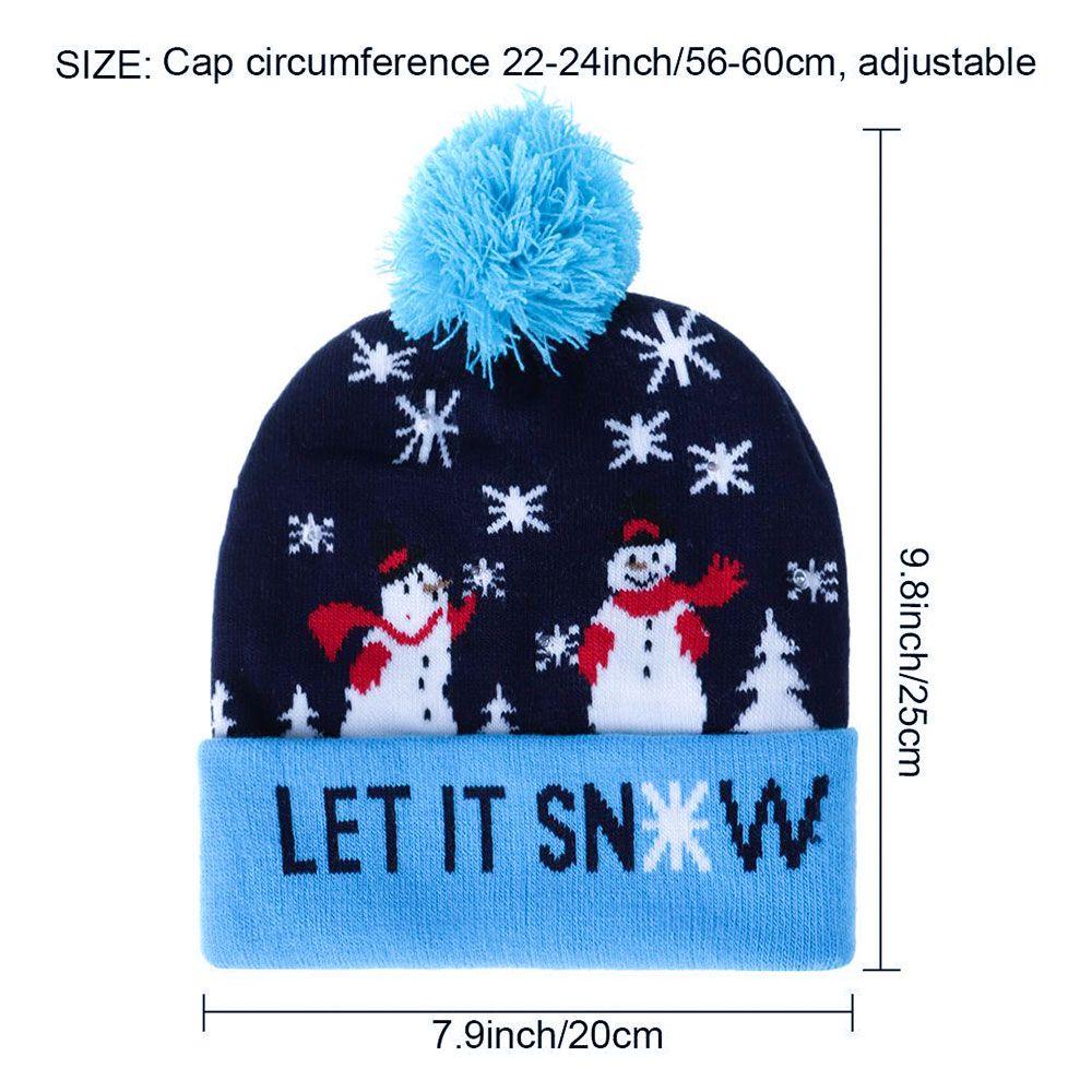 Xmas Tree Cartoon Snowman Knitted Cap LED Hat Christmas Hat Sweater Beanie