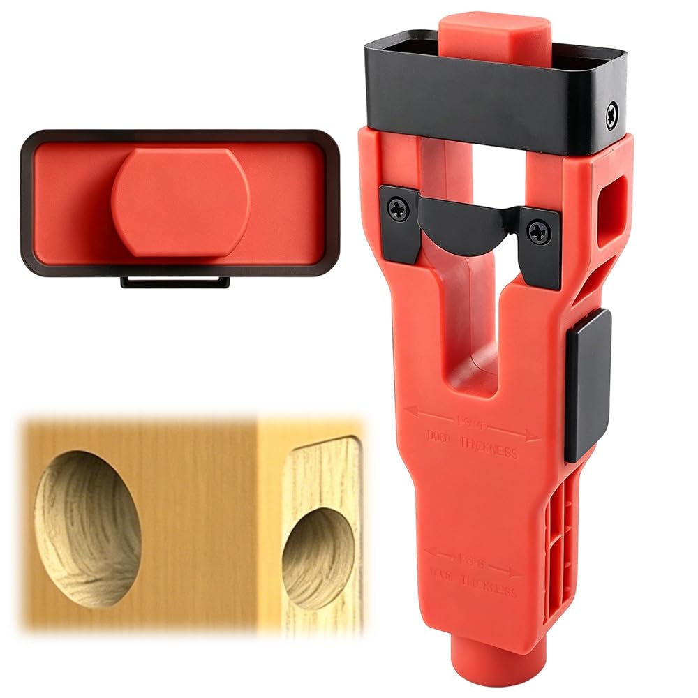 Door Latch Mortise Tool, Professional Door Lock Installation Kit, Precise Flush Mount Cutting Tool, Heavy-Duty Door Latch Template for 1-3/8" & 1-3/4"