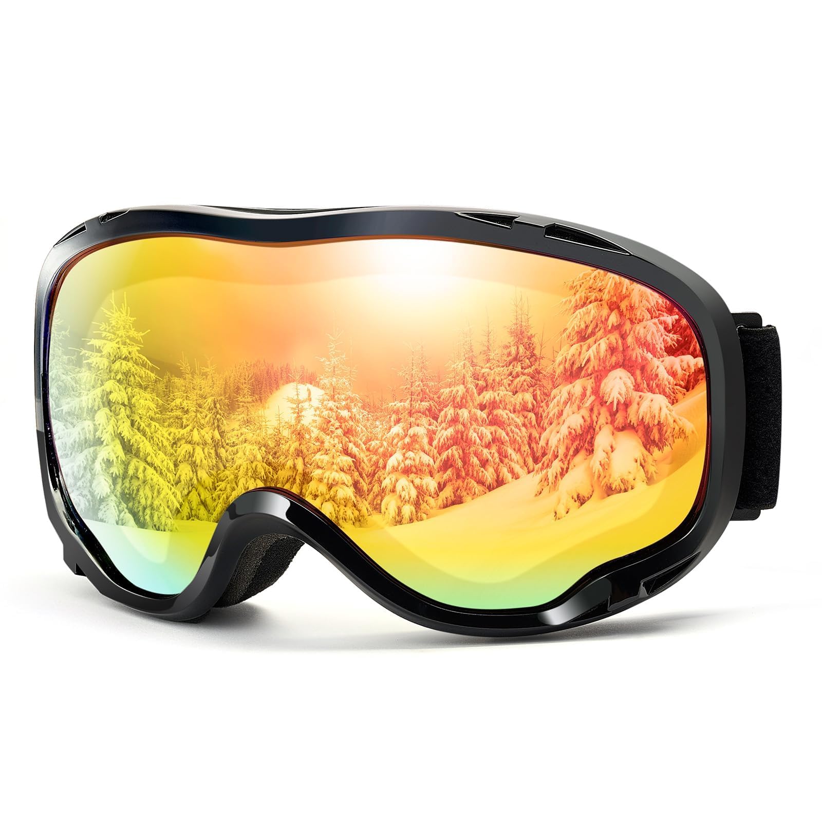 

Laberush Double Lens Snow Goggles with OTG REVO Includes Goggle Case and Adjustable Unisex for and Other Outdoor Sports Anti-Fog Mirror, Strap,