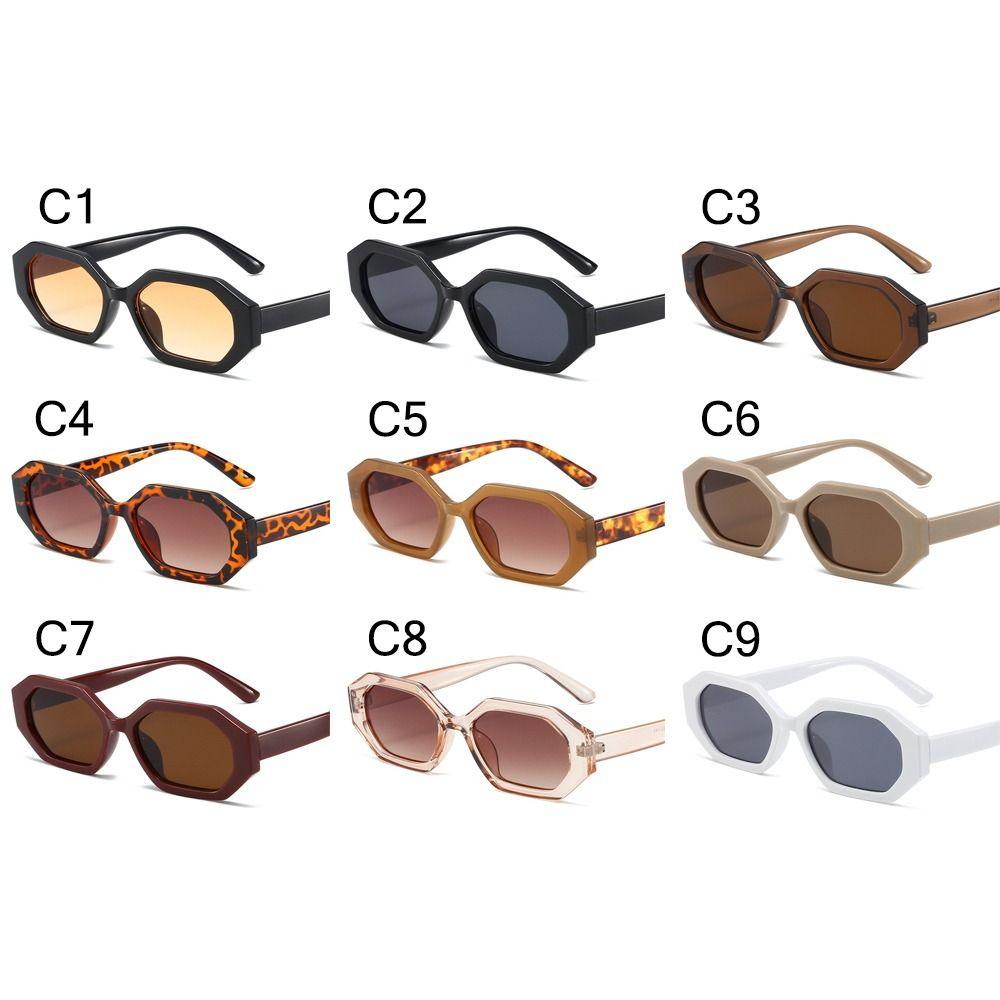 Small Polygonal Sunglasses UV 400 Rectangle Sunglasses Trendy Eyewear  for Women & Men