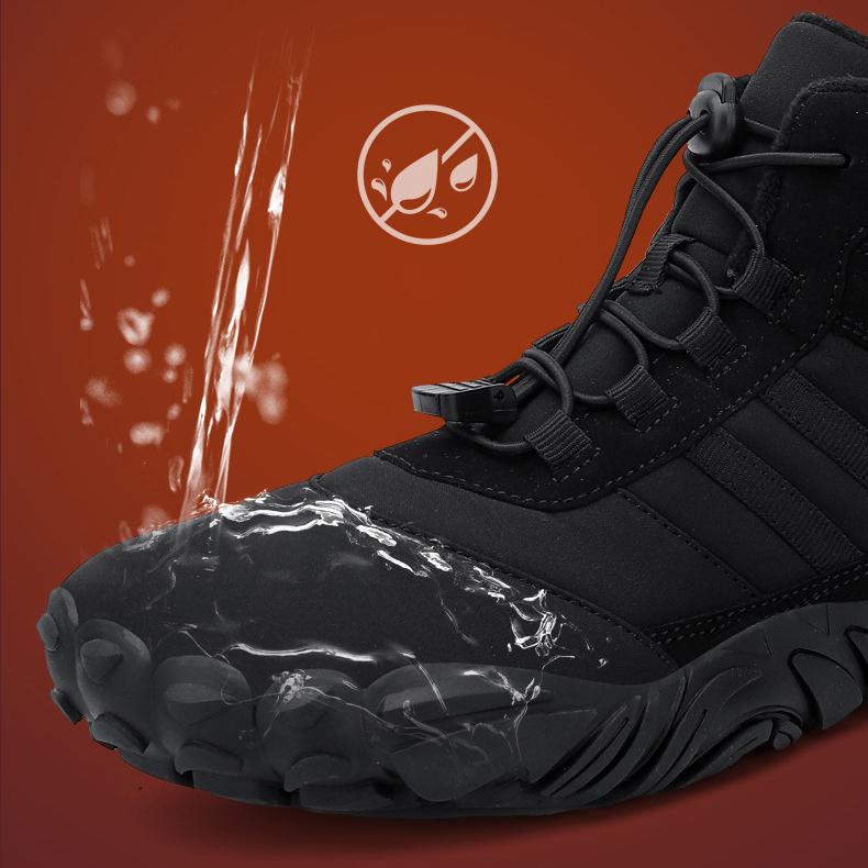 Herren Winter Pelzgefütterte High-Top-Sneaker Outdoor-Sport Rutschfeste Schneeschuhe Lässige Wanderschuhe Laufschuhe Herren Warme, mit Fleece gefütterte sportliche kurze Stiefel