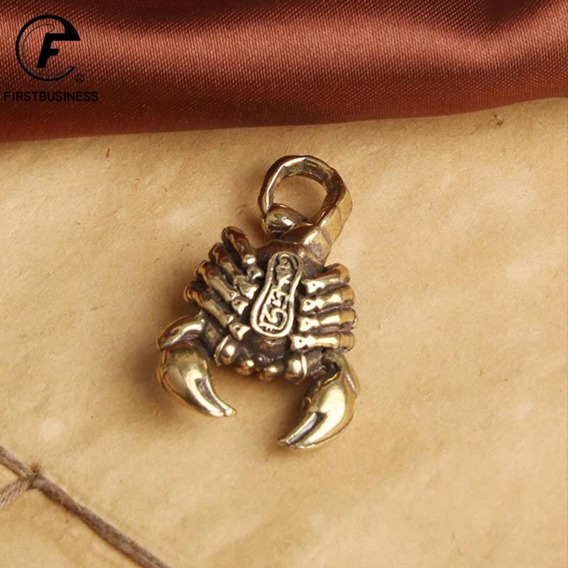 Antique Solid Brass Scorpion Figurine Desktop Decor Ornaments Toy Scorpius Pendant DIY Accessories Gift
