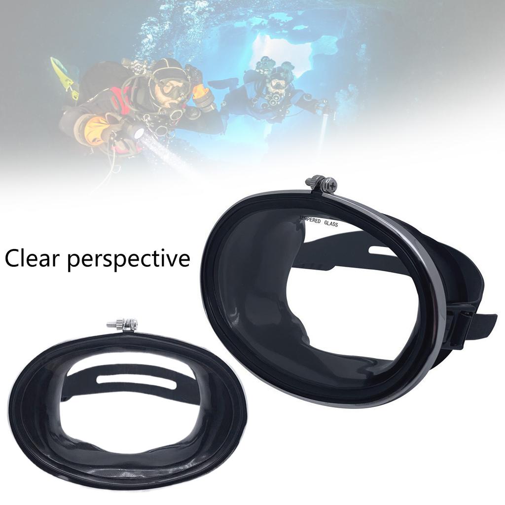 Oval Form Genomskinlig Panoramisk Goggles Läckagesäker Genomskinlig Vidvinkel Härdat Glas Snorkelmask Dykutrustning Hållbar