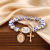Metal Beaded Elastic Beads Bracelets Bow Ceramics Bracelet Trendy Women Bangle  Girls