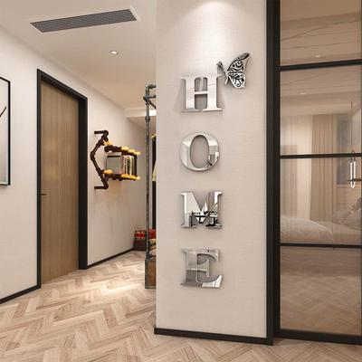 3D Acryl Groß DIY Spiegel Selbstklebend Abnehmbarer Wandaufkleber Familie Englisches Alphabet Wohnzimmer Schlafzimmer Heimdekoration