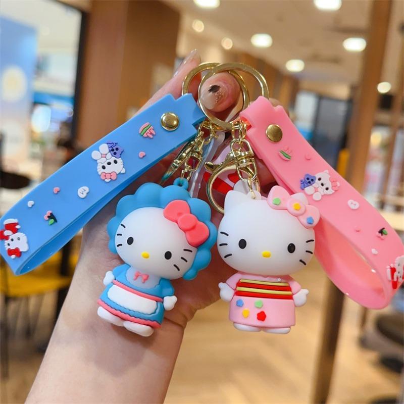 1 PC Cartoon Anime KT Cat Plush Toy Keychain, Bag Pendant, Car Key Ring Creative Gift, Suitable As a Gift for Friends