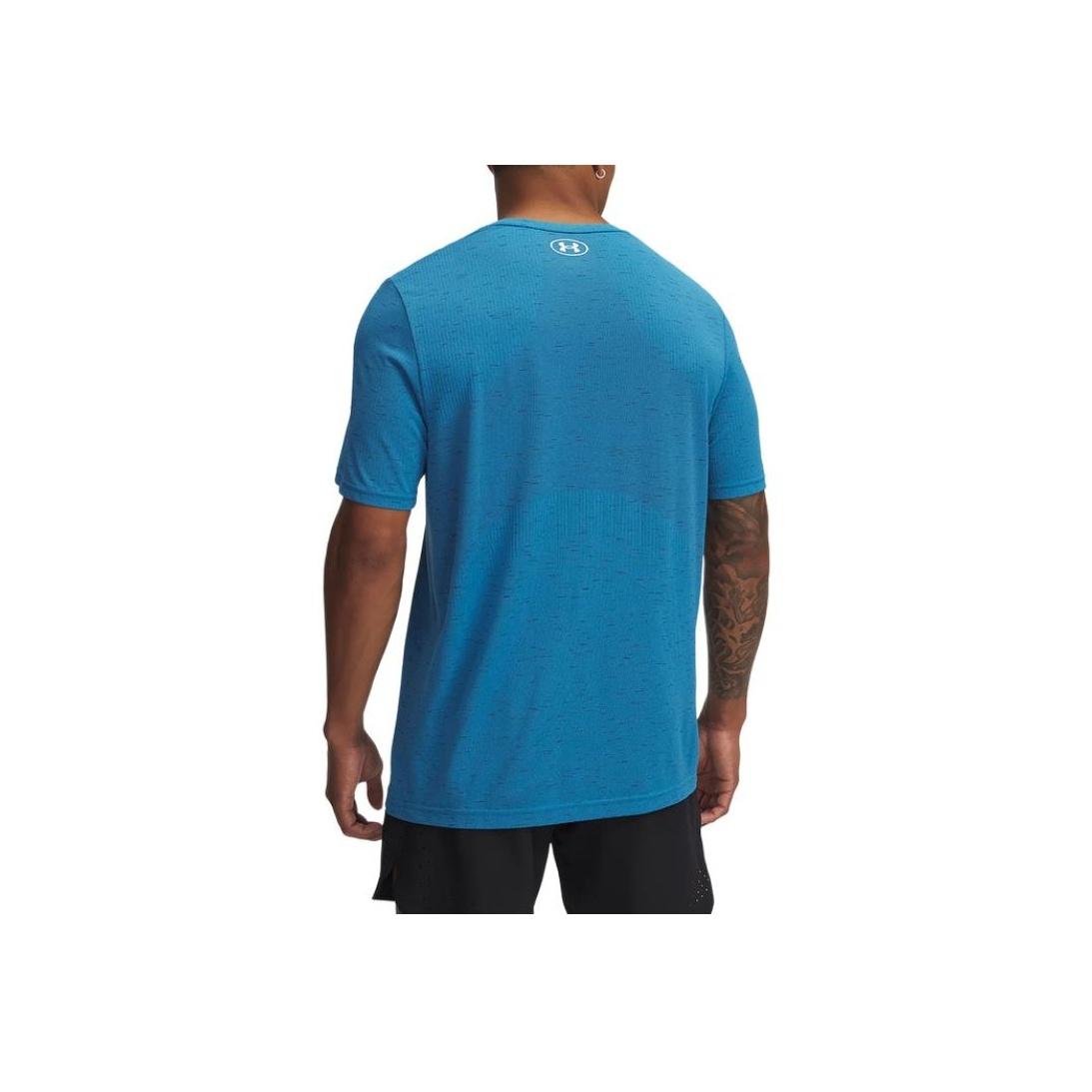 

Under Armour Vanish Бесшовный Логотип Круглый Вырез Пуловер Футболка с Коротким Рукавом Мужские Футболки Синий 1382801-452 S