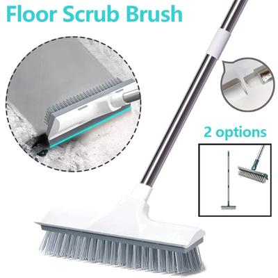 Floor Scrub Brush 2 In 1 Cleaning Brush with Adjustable Long Handle Multifunctional Push Broom Clean Tool for Bathroom Kitchen
