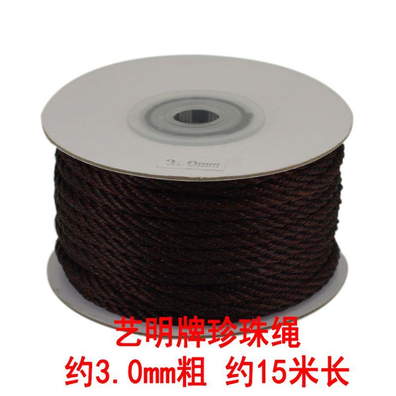 

Бренд Yi Ming Веревка Ло Ло Веревка из жемчуга Ювелирная леска Нефритовая леска DIY Ремешок для переноски Браслет Китайский узел Деталь-ручка Веревка Плетеная леска 3mm deep coffee pearl rope