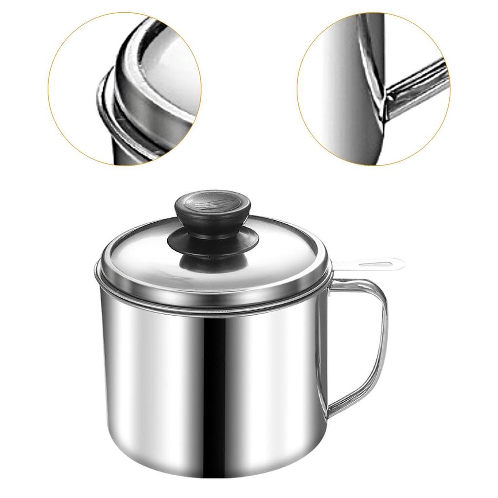 Bacon Grease Container Multiuse Convenient Leakproof Oil Storage Can Oil Strainer Deep Fryer for Kitchen Restaurant Household