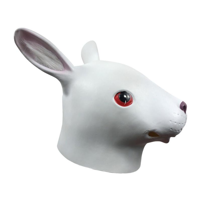 Niedliche weiße, schwarze und rosa Hasenkopfmaske für verspielte Kostüme und Feiern