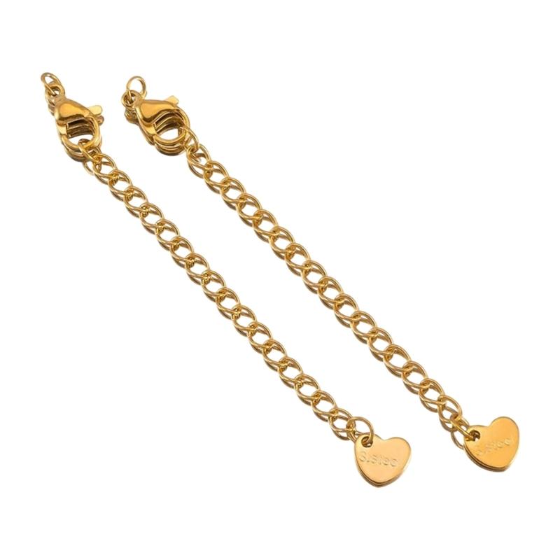 Pack of 10pcs Stainless Steel Adjustable Lobster Clasp Extension Chain for Jewelry Making and Bracelet Extender